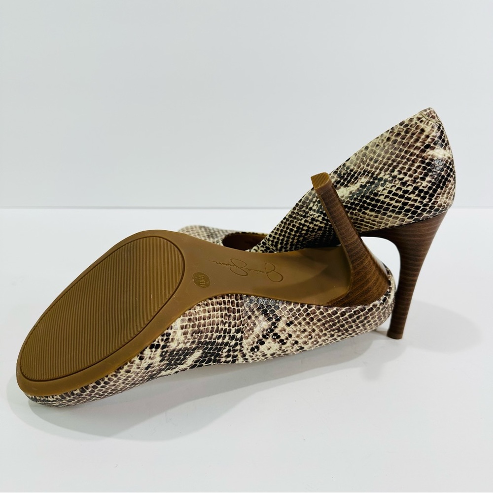 JESSICA SIMPSON 4” SNAKESKIN EMBOSSED PRINT HIGH HEEL SHOE SIZE 11B EXCELLENT - Picture 6 of 11
